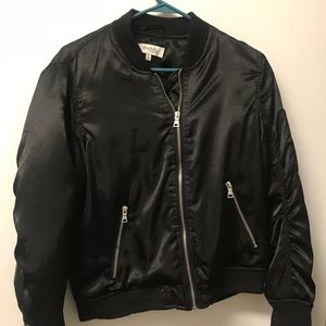 Black/ Satin Bomber Jacket